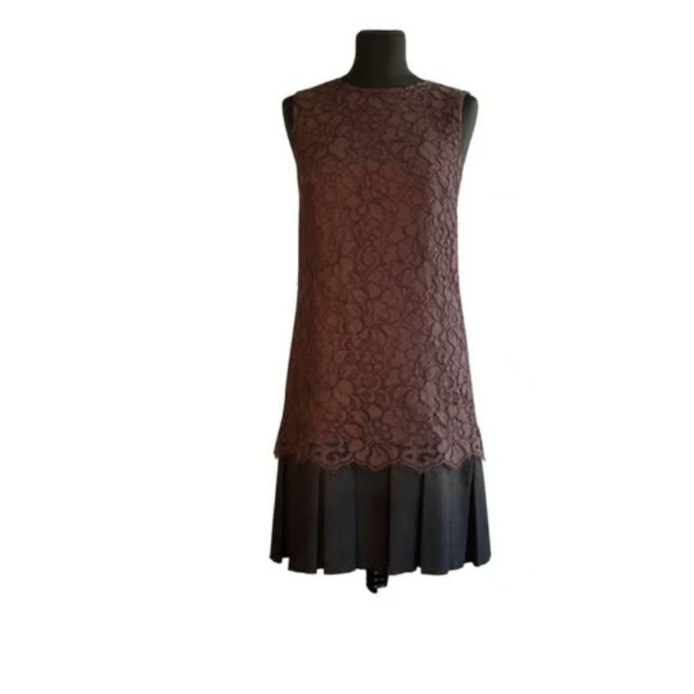 Dolce & Gabbana lace dress with wool ruffle